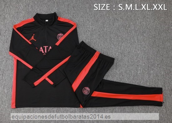 Nuevo Conjunto Completo Sudadera Entrenamiento Paris Saint Germain 23/24 Rojo II Negro Baratas